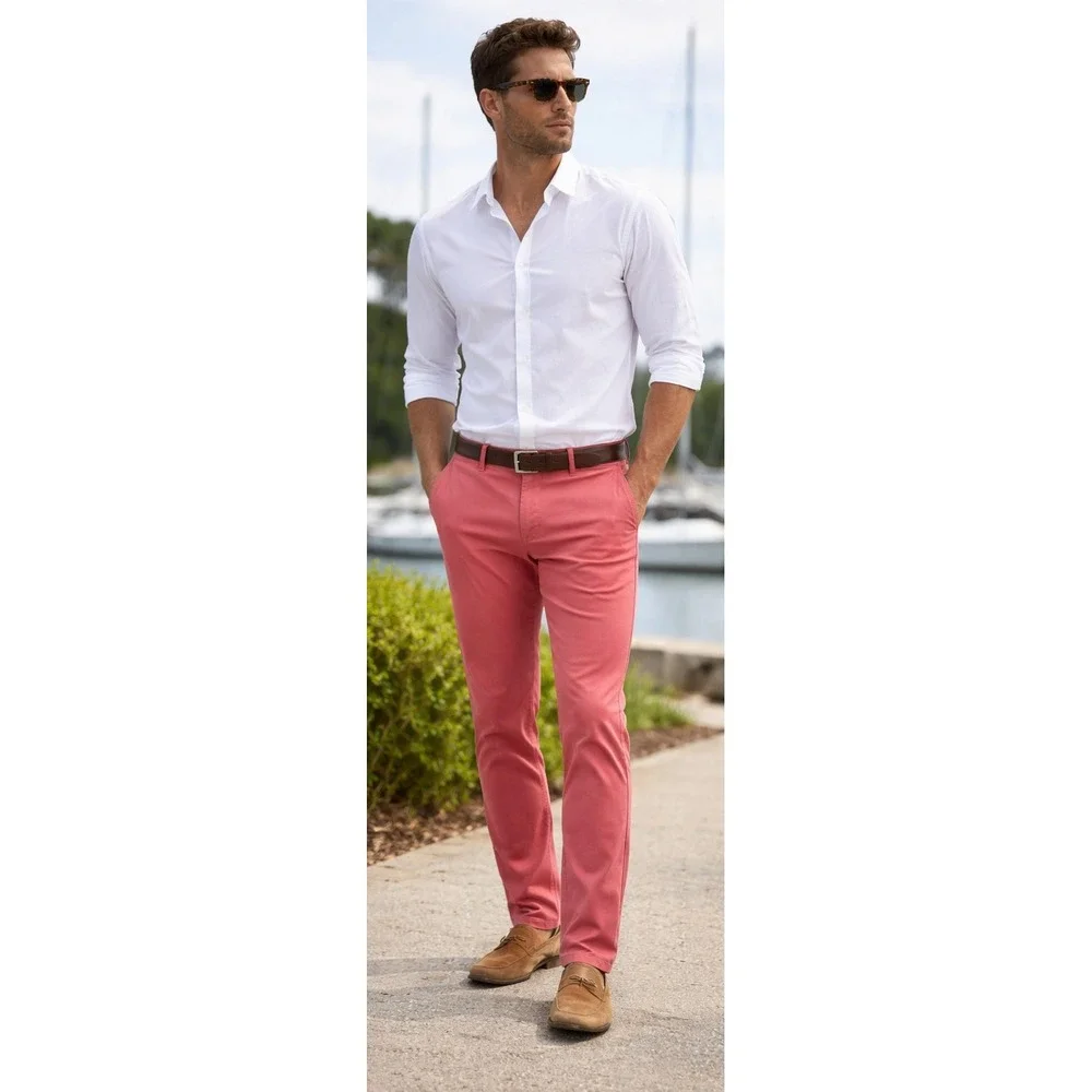 POLO RALPH LAUREN Coral Stretch Slim Fit Chino Pants 36x32‎